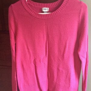 High low crewneck sweater